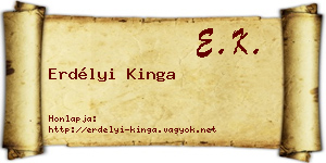 Erdélyi Kinga névjegykártya